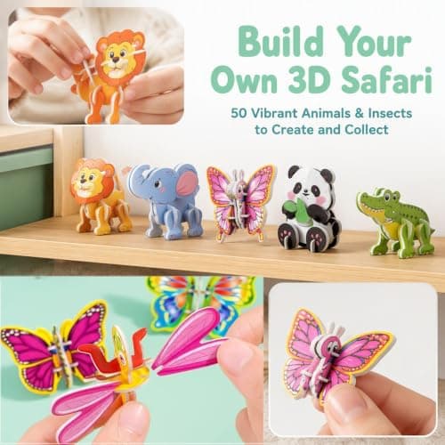 Durdiiy 50Pcs 3D Puzzle Set, Educational Paper Jigsaw — view 2