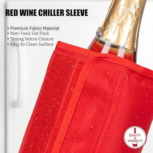 Gel Wine Bottle Cooler Sleeve - Freestanding Carrier for Red, White Wine & Champagne - Reusable Chilling Sleeve with Secure Fit — view 3