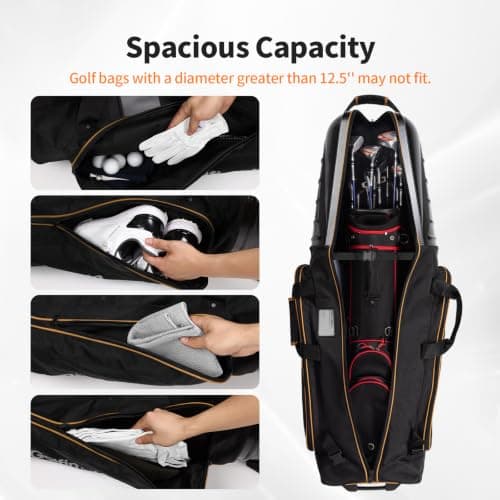 Golf Travel Bags Flight with Wheels,Golf Travel Cover,Golf Club Travel Case — view 6