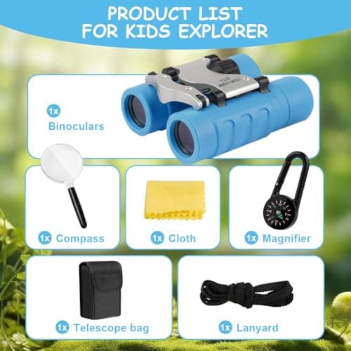 OSDUE Binoculars for Kids, 8 x Super Zoom Function Kids Telescope Outdoor Toys 4 5 6 7 8 Years Old Boys Girls High Resolution Binoculars for Kid Toys Educational Learning Purple — view 6