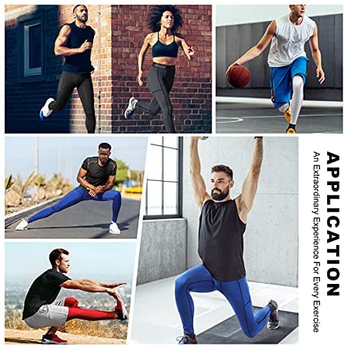 Runhit Men's Running Leggings Gym Compression Pants Men Sports Tights Thermal Base Layer Trousers for Cycling Football Golf Yoga — view 5