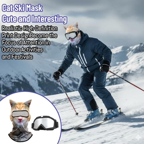 KhgFov Ski Goggles for Men, Ski Goggles, 2 Pack Skiing Accessories Set with Snow Goggles and 3D Tiger Face Mask, UV Protection, Helmet Compatible for Snowboarding, Skiing, Snowmobiling — view 6