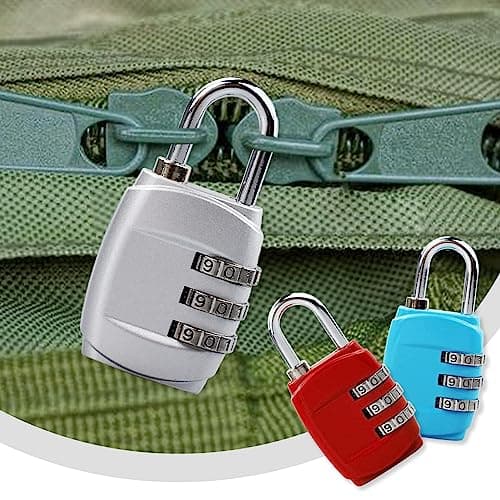 4 Pieces Luggage Locks Combination Padlocks 3 Digit Combination Padlock Codes with Alloy Body for Gym Lockers Travel Bag Suit Case Fence gate Shed Garage Bike Locks (4 pcs) — view 6