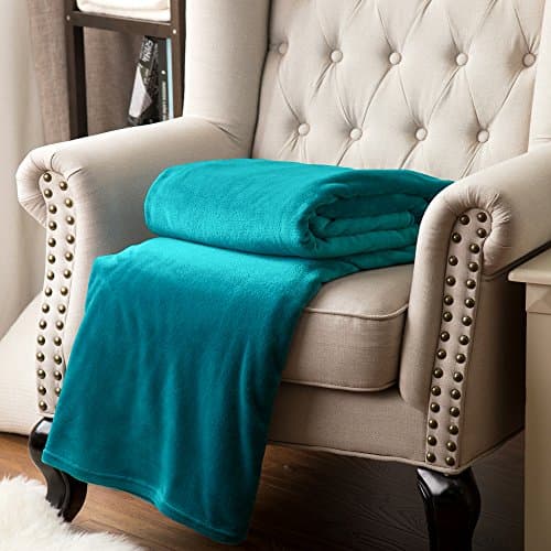 Bedsure Fleece Throw Blanket for Bed - Flannel Fleece, Teal, 150x200 cm — view 2
