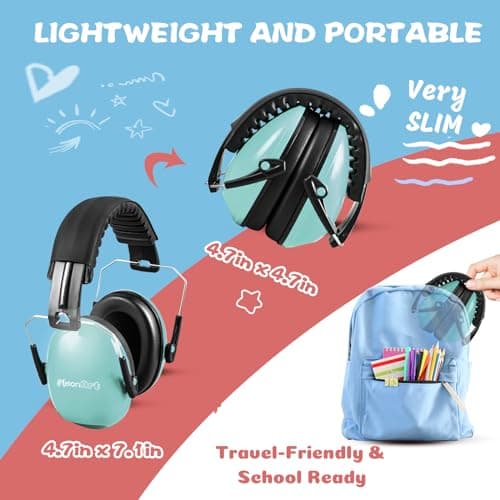 MelonArt 3 Pack Kids Ear Protection Earmuffs, 27dB Noise Cancelling Headphones Hearing Protection for Kids Children Autism — view 5