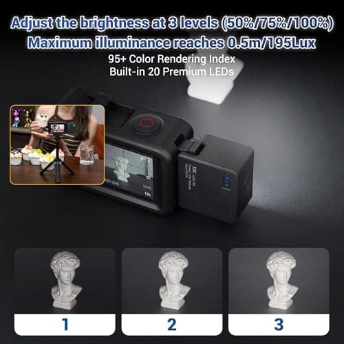 JJC Osmo Action 5 Pro LED Light, Video Light for DJI Osmo Action 5 Pro 4 3 — view 3
