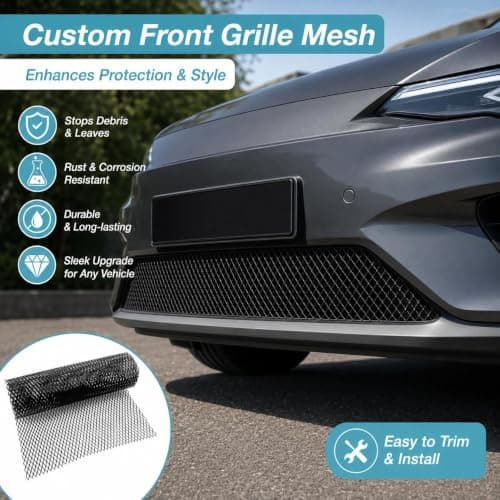 100x30cm Black Aluminium Alloy Mesh, Universal Automotive Grille Net for Car Bumper Hood Vent, Durable Black Mesh Screen for Vehicle Opening Body Kit — view 6