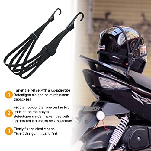 URAQT Bicycle Hooks Rope, 2 Pack Rubber Bungee Cords, Motorcycle Bike Rack Cargo Lashing Strap, High Elasticity Tie Down Straps, Suitable for Bicycles, Motorcycles, Luggage Racks (2 Sizes) — view 5