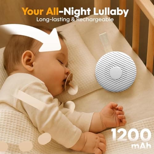White Noise Machine,24 Soothing Sounds with Night Light,Powerful Battery, 5 Timers Memory White Noise for Baby Adults，Portable Sound Machine for Travel Gift, USB Rechargeable — view 3