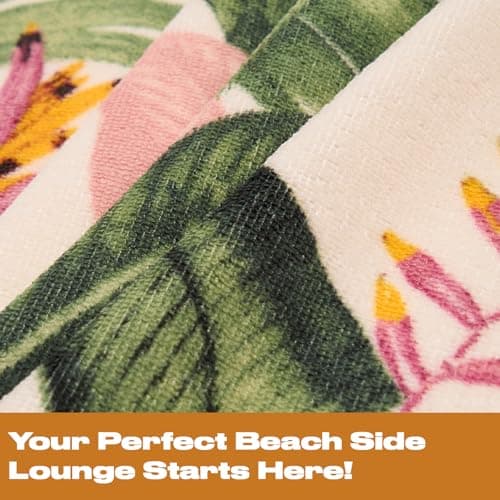 Dreamscene Beach Towel Green Tropical Print, Soft Quick-Dry Absorbent Large Microfibre Beach Towel for Adults & Kids Lightweight Swimming Towels For Summer Essentials, 71 x 152cm — view 4