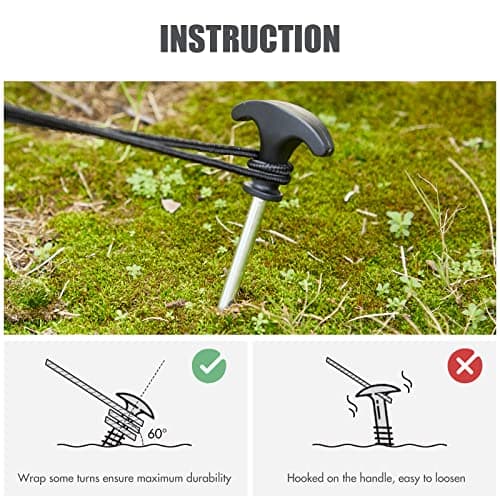 TIMBER RIDGE 20 Pack Tent Pegs Heavy Duty Hard Ground Steel Bivvy Pegs — view 3