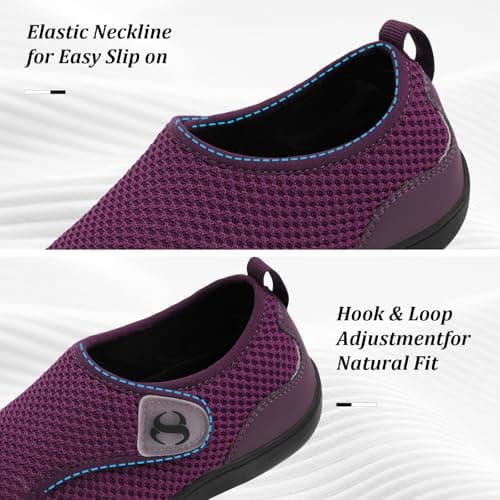 JOINFREE Womens Barefoot Walking Shoes Wide Fit Casual Trainers Purple — view 2