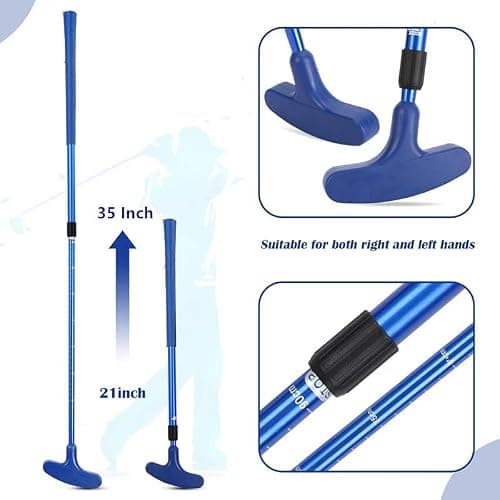 HH-GOLF Mini Golf Course For Beach Backyard Putting Game, 2X Adjustable Golf Putters, 2X Golf Flags & Putting Hole Cups, 2X Golf Balls, 1x Digger and Travel Bag — view 4