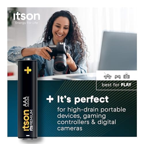 ITSON, AAA batteries, PRO, pack of 10, eco-friendly packaging of 95 Percentage recycled materials, best for cameras, gaming controllers, made in EU — view 2