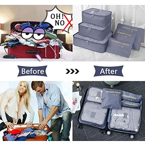Vicloon Multifunction Packing Cubes - 8 PCS Organizer Packing Bags for Suitcase, Travel Essentials with Shoe Bag, Storage Accessories — view 5