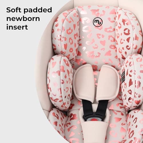My Babiie MBCS02 i-Size Baby Car Seat - 40-87cm (Birth to 15 Months Approx.), R129, Group 0+, Lightweight Infant Carrier, Large Canopy, Newborn Insert, Adjustable Headrest - Pink Leopard — view 5