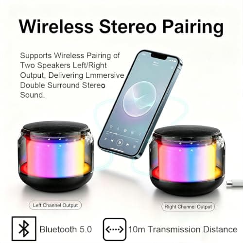 Bluetooth Speaker Portable Wireless Bluetooth Speaker with Colorful Lights — view 3