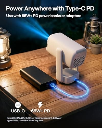 Aurzen D1 Air Portable Projector, Built-in Netflix App, ToF Focus, White — view 3