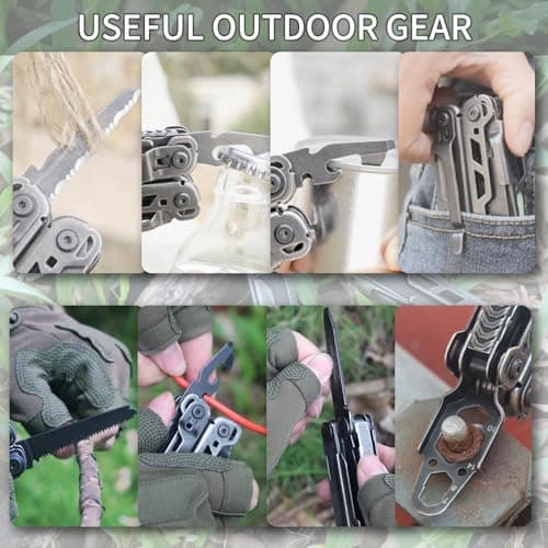 Gifts for Men, Upgraded Stone Wash Multi Tool, Stainless Steel Multitools Foldable Spring Pliers with Screwdriver, Pocket Clip, Ideal for Camping, Hiking, Home Repair - Gift for Dad Father's Day Gifts — view 6