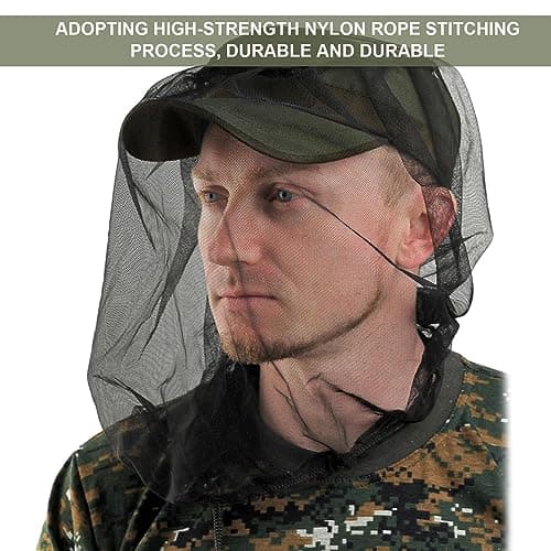 AWAVM Midge Nets for Head 5 Pack Mosquito Head Net Fine Mesh Nylon Insect Protecting Face Neck Cover for Outdoor Camping Hiking Fishing Gardening Travel Essential — view 2