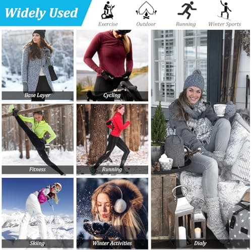 Lancry Women Thermal Base Layer for Ski, Quick Dry Plush Lined Compression Clothing and Leggings for Ladies Winter Gym Sport Warm — view 6