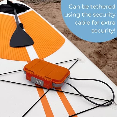 Cathedral Products Waterproof Portable Security Box with 4-Digit Combination Lock, Shockproof Anti-Theft Safe Box for Travel, Beach, or Home Use - Orange — view 3