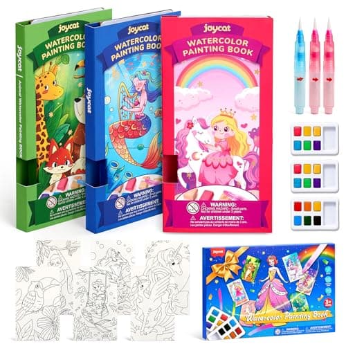 JoyCat 3 Pack Pocket Paint with Water Coloring Books for Kids