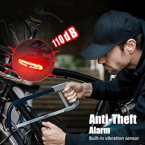 Smart Bike Light Set with Wireless Remote: High-Lumen Headlight & Alarm Taillight, 6 Modes, Turn Signals, Anti-Theft Vibration Sensor, Electric Bell, USB-C Rechargeable, Waterproof for Cycling Safety — view 6
