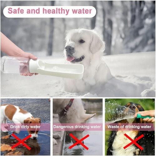 Canareen Foldable Travel Dog Water Bottle for Dog Cat Outdoor(White, 550ml) — view 6