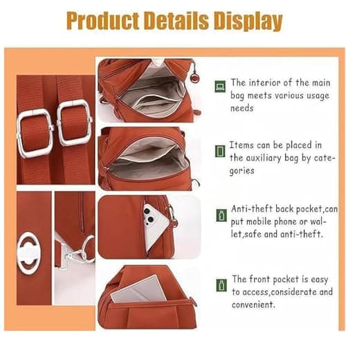2026 Premium 3 in 1 Anti-Theft Travel Tote Bag, 3 in 1 Anti-Theft Travel Tote Bag,Waterproof 2-Way Commuter Bag,Large Capacity Oxford Convertible Shoulder Travel Bag (Black) — view 6