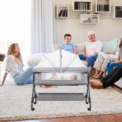 Mosquit-os Net For Travel Cot, Foldable Mosquit-os Net For Babi-es Crib To Keep Buges/Cats Out, Bab-y MosquitoNet With Noiseless Zipper, Visible Breathable Mesh MosquitoNet For Cot Travel Bassinet — view 3