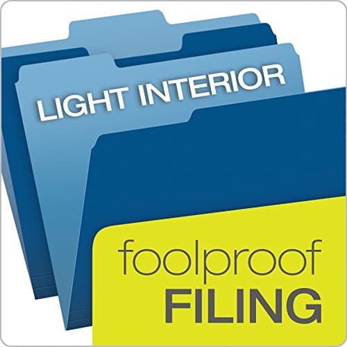 Pendaflex Two-Tone Color File Folders, Letter Size, 1/3 Cut, Navy, 100 per Box (152 1/3 NAV) — view 3