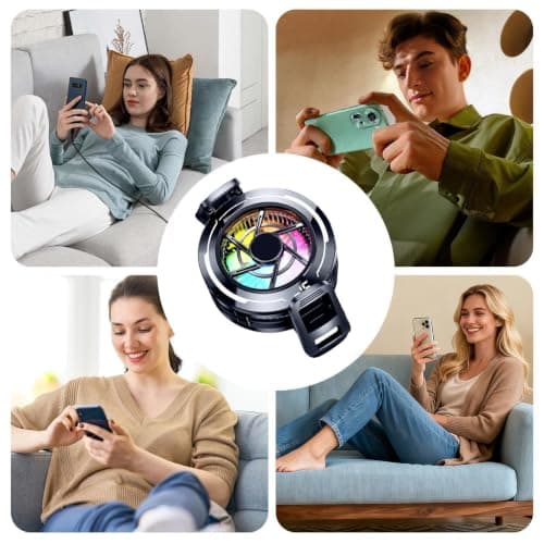 Phone Cooler Fan, Magnetic RGB g-aming Cooler with Back c-lip | Portable, Type-C, Lightweight | for Mobile Gamers Content Creators, a-ndroid i-phone i-pad, Office Travel Road Trip — view 5
