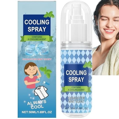 50ML Cooling Mist Spray for Face and Body,Hydrating Face Mist,Body Moisturiser Spray with Natural Formula,Travel Size Cooling Spray Mist,Keep Cool Feeling,Suitable for Hot Weather,Portable Design
