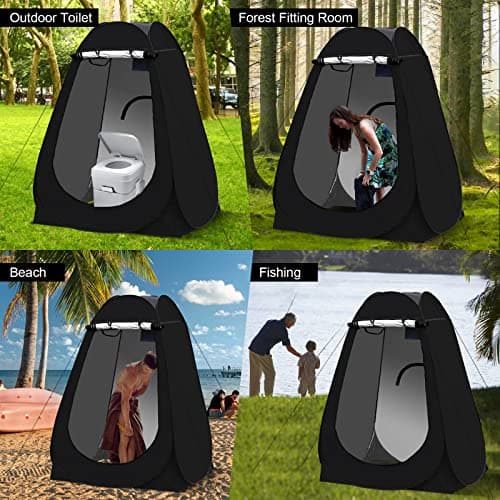 LEMROE Pop Up Tent Portable Privacy Shelter for Camping Shower 150CM Black — view 3