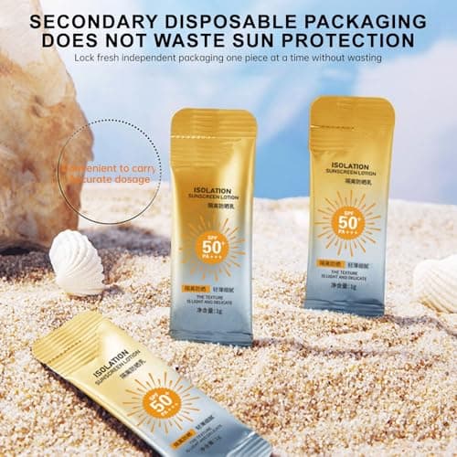 Mini Sunscreen Travel Size Spf 50+, 30Pc Ultra Light Uv Mini Sun Cream, Sun Protection In Travel Size Oil-Free Sun Protection for Sensitive Skin - 100% Vegan (60) — view 3