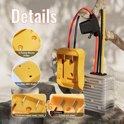 RVBOATPAT Step Down Converter for Dewalt 20V to 12V Adapter Power Wheel Battery Adapter DC 12V 20A 240W Inverter Automatic Buck Converter DC Voltage Regulator — view 4