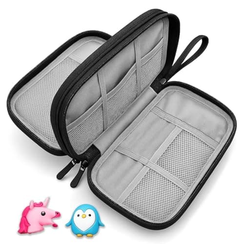 Electronic Organiser Travel Case with Cable Protectors, Compact Tech Pouch for Cables, Chargers & Small Gadgets