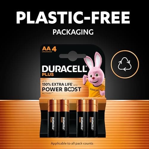 Duracell Plus AA Batteries (12 Pack) - Alkaline 1.5V - Up to 100% Extra Life - Reliability for Everyday Devices - 0% Plastic Packaging - 10 Year Storage - LR6 MN1500 — view 6