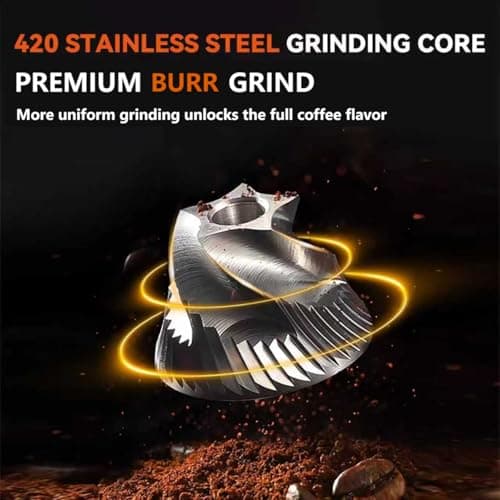 Portable Rechargeable Travel Coffee Bean Grinder, 420 Stainless Steel Burr — view 4
