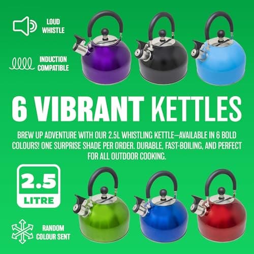 3 In 1 Camping Starter Kit - Includes Gas Stove, 4 Gas Bottles & 2.5L Kettle | Premium Burner, Automatic Ignition & Heat Control | Suitable for Fishing, Camping & Hiking | Lightweight, Essentials — view 4