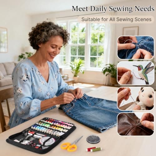 Coquimbo Sewing Kit for Adults Beginner, 160 Pieces Needle and Thread Kit — view 3