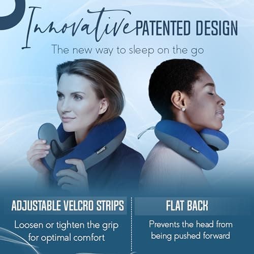 BCOZZY Travel Neck Pillow for Airplane, Head & Chin Support, Large Gray — view 3