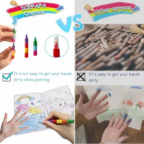 ICEPAPA, 12 colouring books for children and 12 crayons (12 colors in 1), mini colouring books for party bags, perfect for travel activity packs for kids and party bag fillers for kids unisex — view 3