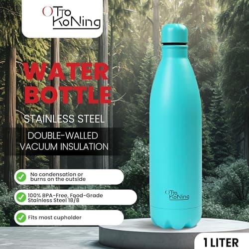 OTTO KONING Stainless Steel Water Bottle 1L Vacuum Insulated Leak-Proof — view 2