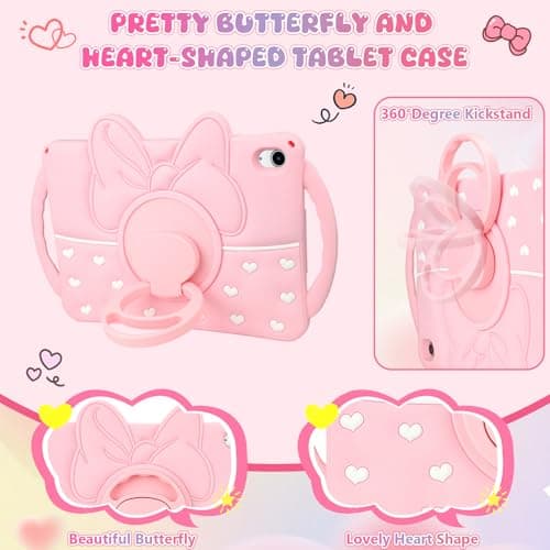 Vofolen for iPad A16 Case for iPad 10th Generation Case Kids Girls, Pink — view 3
