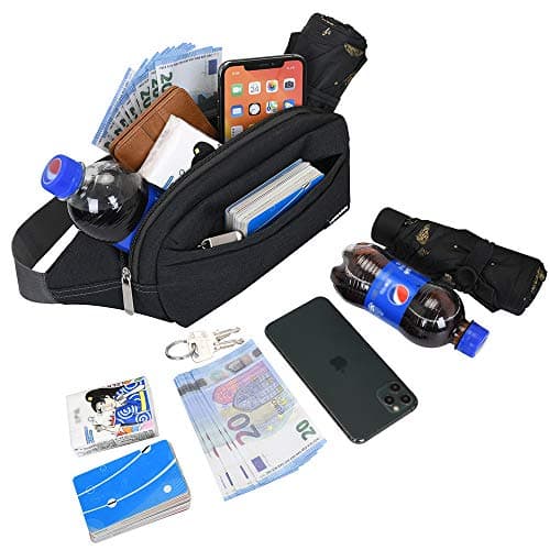 Yooluan Waterproof Bum Bag Waist Fanny Packs 4 Zip Pockets Travel Hiking Outdoor Sport Running Belt Holiday Hiking Doggy Bag Money Hip Pouch — view 4