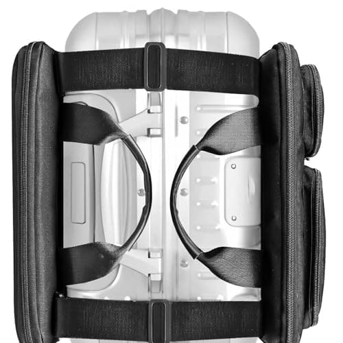 FewNvWa Luggage Organizer Bag Over Luggage Organizer Carry Pockets Laptop Sleeve Polyester Material Adjustable Straps Quick Release Hook Suitable, Black — view 4