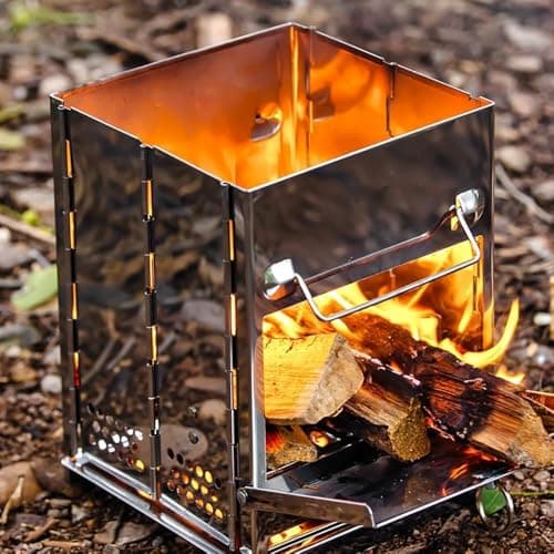 REDCAMP Camping Wood Burning Stove, Stainless Steel Portable Foldable Stove — view 6