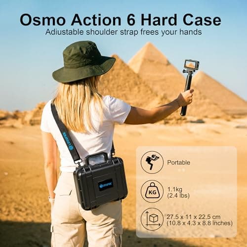 LEKUFEE Portable Waterproof Hard Case for DJI Osmo Action 6/5 Pro/4/3 Action Camera,Standard Combo,Adventure Combo,More Accessories(Case Only) — view 4